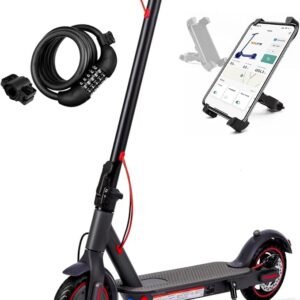 8.5-inch electric scooter with mobile phone holder and anti-theft device. Foldable e-scooter, 25-30 km range, Li-Ion battery, max. load 120 kg.