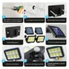 46df8b51-8f68-4d7b-8a80-8be7ded77dd9 Outdoor Solar Wall Light with 3 Working Modes, 160 LED Super Bright Solar Street Light, Solar Security Light, Garden Lamp, Street Lighting, Wall Light, Solar Flood Light, Suitable for Yard Deck Garage Driveway Porch