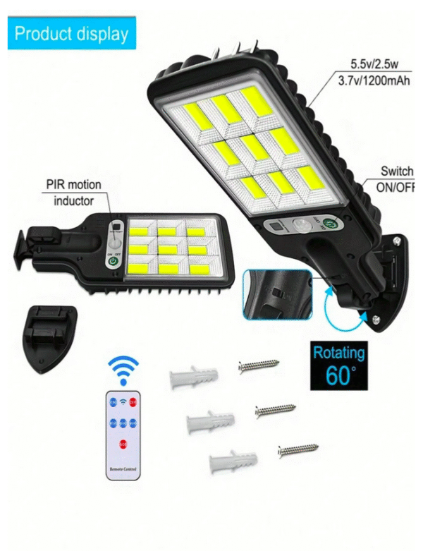 1/2/4/6/8pcs Bright Solar Outdoor Lights, Solar powered motion outdoor light. 108-cOB/white